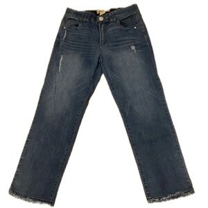 Democracy Straight Leg Jeans Size 8 | Stretch Denim Raw Hem Ankle